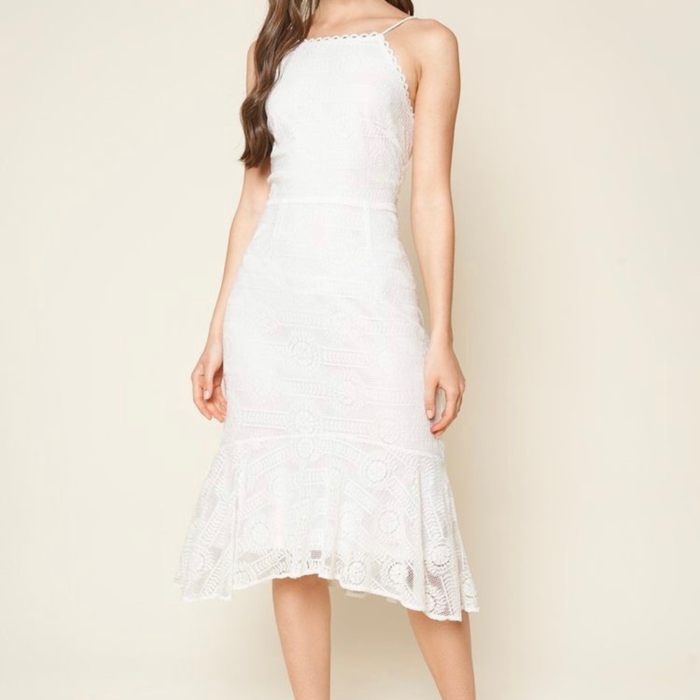 Sugarlips Alluring Love High Low Lace Midi Dress